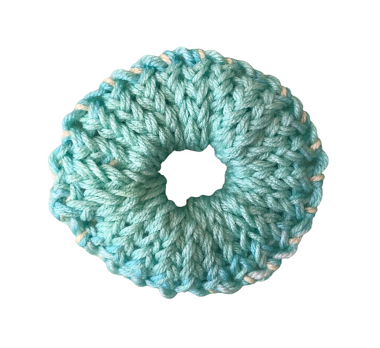 Hand-Knit Acrylic Scrunchie – Soft, Stylish & Handmade with Care