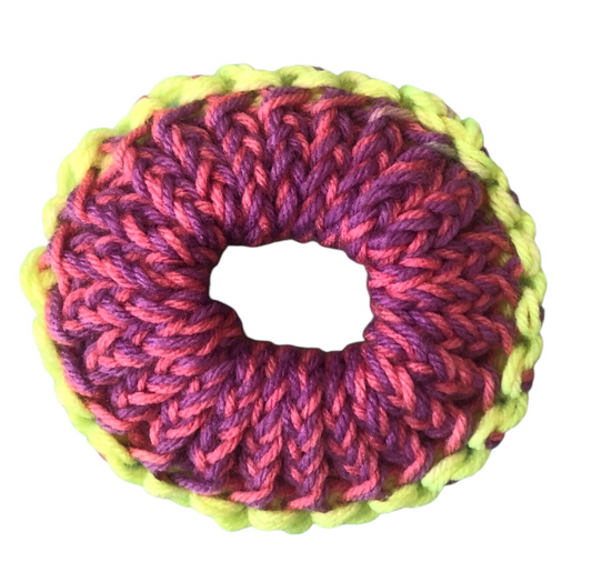 Hand-Knit Acrylic Scrunchie – Soft, Stylish & Perfect for Everyday Wear