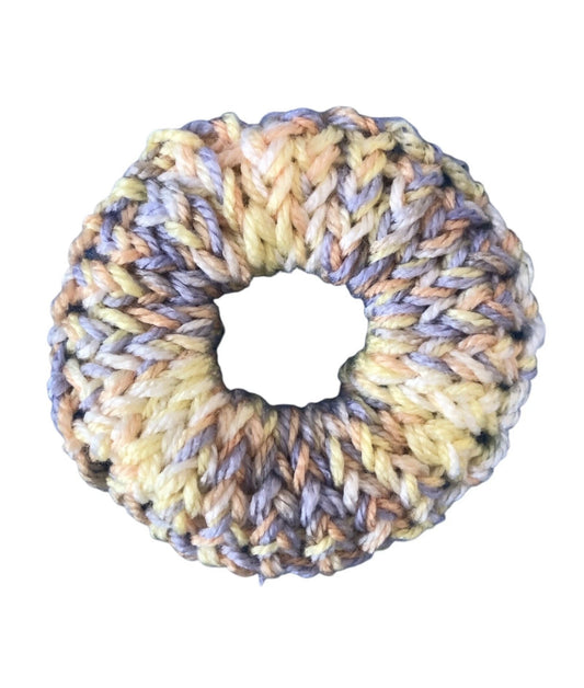 Hand-Knit Premium Acrylic Scrunchie – Multicoloured