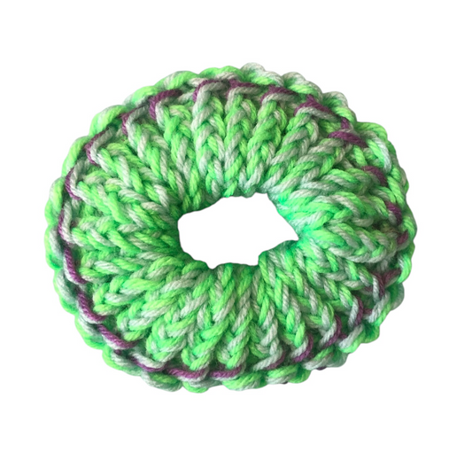 Hand-Knit Acrylic Scrunchie – Soft, Durable & Handmade with Care