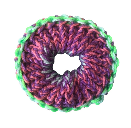 Hand-Knit Acrylic Scrunchie – Soft, Durable & Handmade for Everyday Style