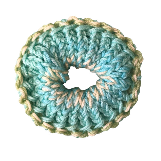 Hand-Knit Acrylic Scrunchie – Soft & Stylish